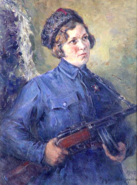 Модоров Ф. А. Портрет партизанки Вали Сафроновой. 1942 Модоров Ф. А. Портрет партизанки Вали Сафроновой. 1942